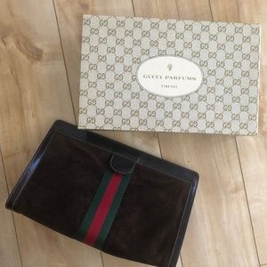 VIntage Gucci suede Clutch, Authentic